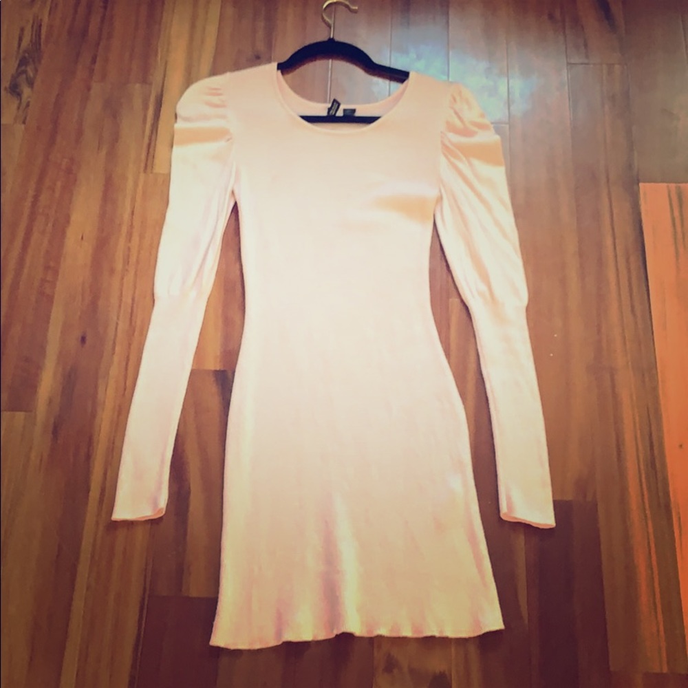 Long Sleeved Pale Pink Sweater Dress from H&M